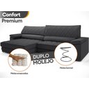 Ver imagem 6 de Sofá de Duplo Molejo com Carregador Usb, Retrátil e Reclinável Valencia 2,90m Linho Soft Grafite