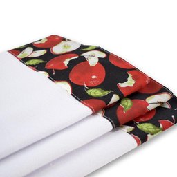 Pano de Prato 66cm X 44cm com Barrado Algodão 03 Peças Maçã - 2