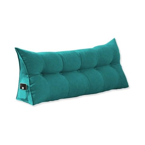 Almofada Para Cabeceira Apoio Mel Casal 140 cm Suede Azul Turquesa - LM DECOR