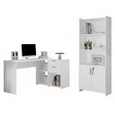 Ver imagem 1 de Conjunto para Escritorio com Mesa em L Nt2060 e Armário Multiuso Branco Notável Móveis