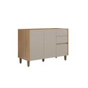 Ver imagem 1 de Módulo Cozinha Linea Allure Allure p/ Pia c/2 Pta e 3 Gav 120cm Jequitiba/Gris Linea Brasil