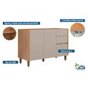 Ver imagem 2 de Módulo Cozinha Linea Allure Allure p/ Pia c/2 Pta e 3 Gav 120cm Jequitiba/Gris Linea Brasil