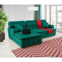 Ver imagem 5 de Sofá Orlando 2.20x1.90m com Chaise, Retrátil e Reclinável - Verde