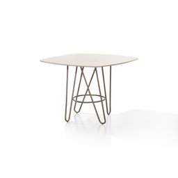 Mesa Quadrada com 4 Cadeira Lions Lais Aço Nobre Off White - 3