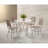 Mesa Quadrada com 4 Cadeira Lions Lais Aço Nobre Off White - 2
