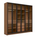 Ver imagem 2 de Guarda Roupa Casal 2,43m com 6 Portas de Vidro Fumê 100% Mdf Cor:itaúba Âmbar