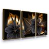 Quadros Decorativos Trio Flores Sala Escritório Tendência - 1