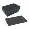 Caixa Plástica Organizadora 39,5 L com Tampa Preta - 1