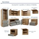 Ver imagem 5 de Cozinha Completa Modulada 9 Peças 11 Portas 8 Gavetas com Rodapé Norten Verde/Nature