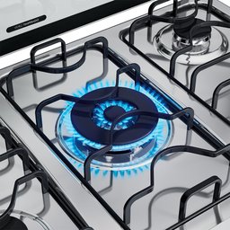 Fogão 5 Bocas Preto com Mesa Inox Dako Magister Grill Bivolt - 4