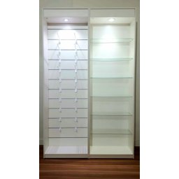 Kit 2 Gôndola Lojas Estante Expositor Vidro Led na Cor Branca - 3
