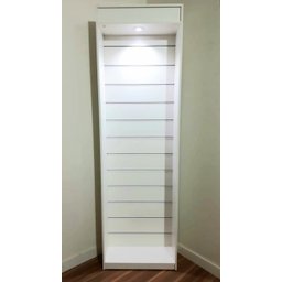 Kit 2 Gôndola Lojas Estante Expositor Vidro Led na Cor Branca - 5