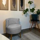 Ver imagem 2 de Jogo 5 Cadeiras Decorativa para Sala de Estar Aconchegante Tecido Veludo Moderna Aconchegante