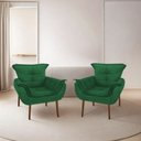 Ver imagem 1 de Kit 2 Poltronas Decorativa Mona para Sala, Salão Escritório Verde