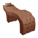 Ver imagem 1 de Maca Estofada para Clínica de Estética Facial com Capitonê Andressa Veludo Terracota Star Confort