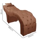 Ver imagem 6 de Maca Estofada para Clínica de Estética Facial com Capitonê Andressa Veludo Terracota Star Confort