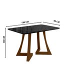 Ver imagem 3 de Sala Jantar Ana 136cm Vidro 4 Cadeira Veludo Livia Preto/Ambar