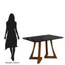 Ver imagem 5 de Sala Jantar Ana 136cm Vidro 4 Cadeira Veludo Livia Preto/Ambar