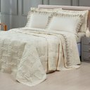 Ver imagem 1 de Cobre Leito + Jogo de Cama 7 Peças Queen Percal 200 Fios Mistral 100% Algodão - Palha
