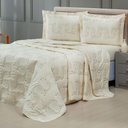 Ver imagem 5 de Cobre Leito + Jogo de Cama 7 Peças Queen Percal 200 Fios Mistral 100% Algodão - Palha
