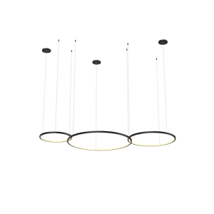 Lustre Pendente Anel de Led Losi 3 Argolas Aro em Alumínio 78W
