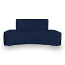 Ver imagem 3 de Sofá Feijão Orgânico Curvo 3 Lugar Suede Sala Contemporânea:azul Marinho