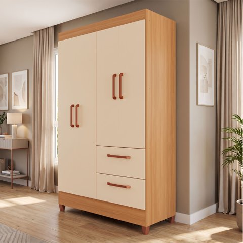 Guarda-Roupas Brilho 100% MDF 4 Portas 2 Gavetas