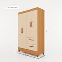 Ver imagem 3 de Guarda-Roupas Brilho 100% MDF 4 Portas 2 Gavetas