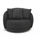 Ver imagem 3 de Kit 2 Poltronas Decorativa Giratória para Sala Kaly M22 Linho Chumbo - Mpozenato