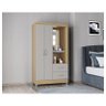 Cômoda 868 4 Gavetas e 1 Porta com Guarda Roupa Solteiro Córdoba 2 Portas Damasco Off White - Poquem - 7