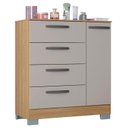 Ver imagem 4 de Cômoda 868 4 Gavetas e 1 Porta com Guarda Roupa Solteiro Córdoba 2 Portas Damasco Off White - Poquem