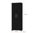 Ver imagem 3 de Armário Multiuso Arezzo 2 Portas 4 Rodízios Preto J&A Móveis