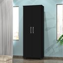 Ver imagem 2 de Armário Multiuso Arezzo 2 Portas 4 Rodízios Preto J&A Móveis