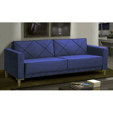 Sofá 2 Lugares Tucson Veludo Azul Lux:Azul Lux