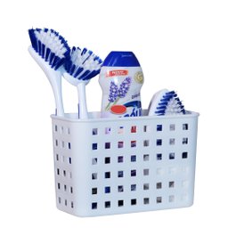 Cesto Organizador Com Ventosa Multiuso, Paramount, Branco, Tamanho: 18x9x12 cm - 2