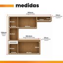 Ver imagem 7 de Armário de Cozinha Completa 6 Portas 1 Gaveta MDP 165cm Amadeirado e Branco Aramóveis