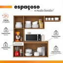 Ver imagem 4 de Armário de Cozinha Completa 6 Portas 1 Gaveta MDP 165cm Amadeirado e Branco Aramóveis