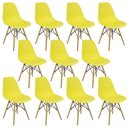 Ver imagem 3 de Kit 11 Cadeiras Charles Eames Eiffel Wood Design Amarelo
