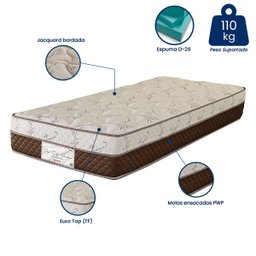 Colchão Solteiro 78x188x26 Pro Soft Bamboo Prorelax Molas Ensacadas Pillow Top Turn Free - Marrom - 4