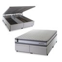 Ver imagem 1 de Conjunto Box Baú Alpine Branco 158x198x72 c/ Molas Ensacadas