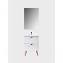 Ver imagem 5 de Gabinete para Banheiro com Cuba e Espelho 60cm Retro Mdf Branco Milano - On Móveis