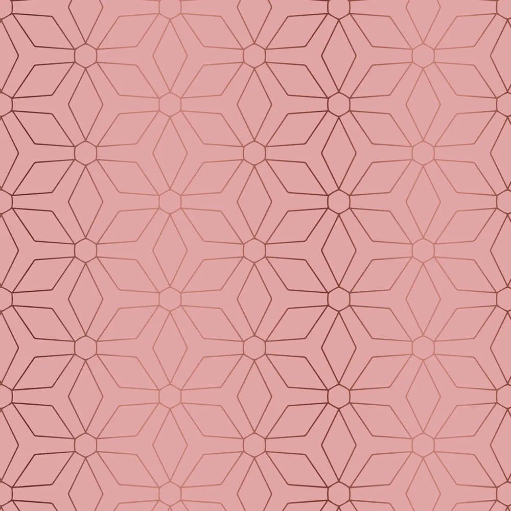 Papel de Parede Geométrico Rose Gold 1 Arte Destaque 3,50 Metros - 2