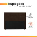 Ver imagem 5 de Cabeceira para Cama Box Casal Malu 1.40m Marrom Suede