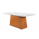 Ver imagem 6 de Conjunto: Mesa de Cozinha Luna Tampo Madeirado c/ Vidro Canto Curvo 180x90cm e 6 Cadeiras Grécia