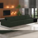 Ver imagem 5 de Sofá Ilha Modular para Sala 392cm com Puff Dublin K01 Veludo Verde e Sintético Preto - Lyam Decor