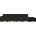 Ver imagem 7 de Sofá Ilha Modular para Sala 392cm com Puff Dublin K01 Veludo Verde e Sintético Preto - Lyam Decor