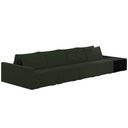 Ver imagem 1 de Sofá Ilha Modular para Sala 392cm com Puff Dublin K01 Veludo Verde e Sintético Preto - Lyam Decor