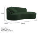 Ver imagem 6 de Divã Recamier Curvo Sala de Estar Inglaterra Lado Direito 150cm Linho Verde - Incasa Decor