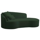 Ver imagem 1 de Divã Recamier Curvo Sala de Estar Inglaterra Lado Direito 150cm Linho Verde - Incasa Decor