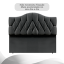 Ver imagem 4 de Cabeceira Solteiro Cama Box Botões Provençal Cinza Suede com Pés 120cm Altura Rbl